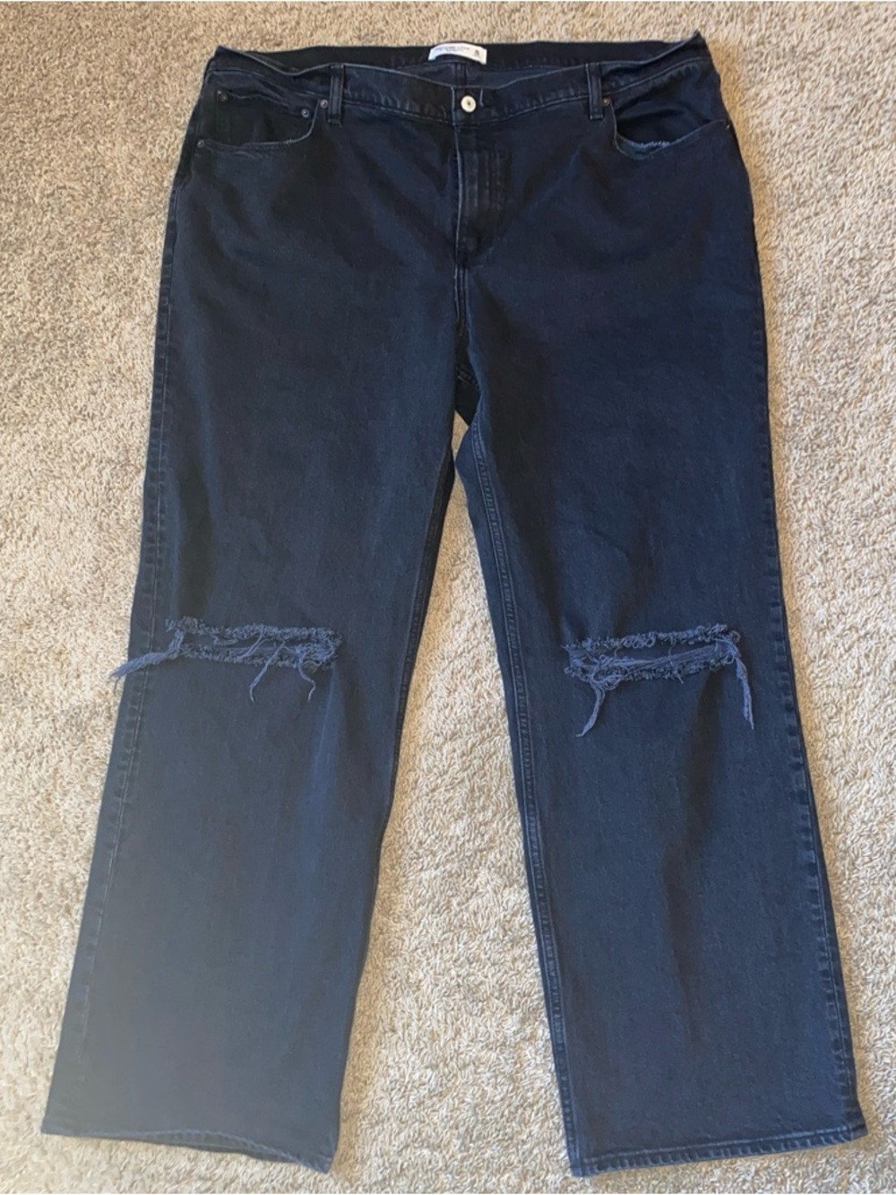 Abercrombie & Fitch 90s Relaxed Jeans High Rise Womens 20 Baggy Black Denim